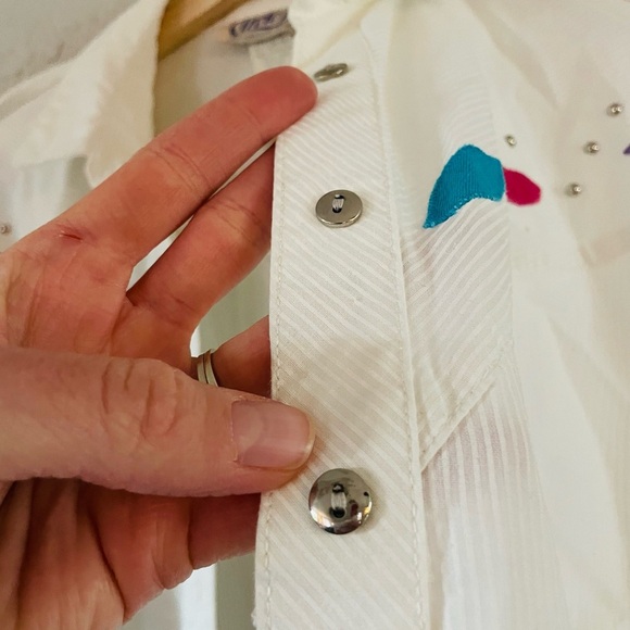 Vintage Button up Circle T Western Long Sleeve Top - Picture 10 of 12